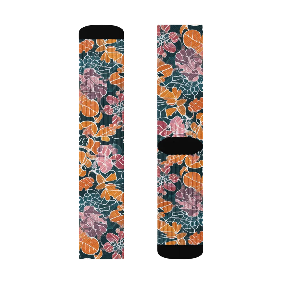 Tidal Garden on Socks — Left Sock
