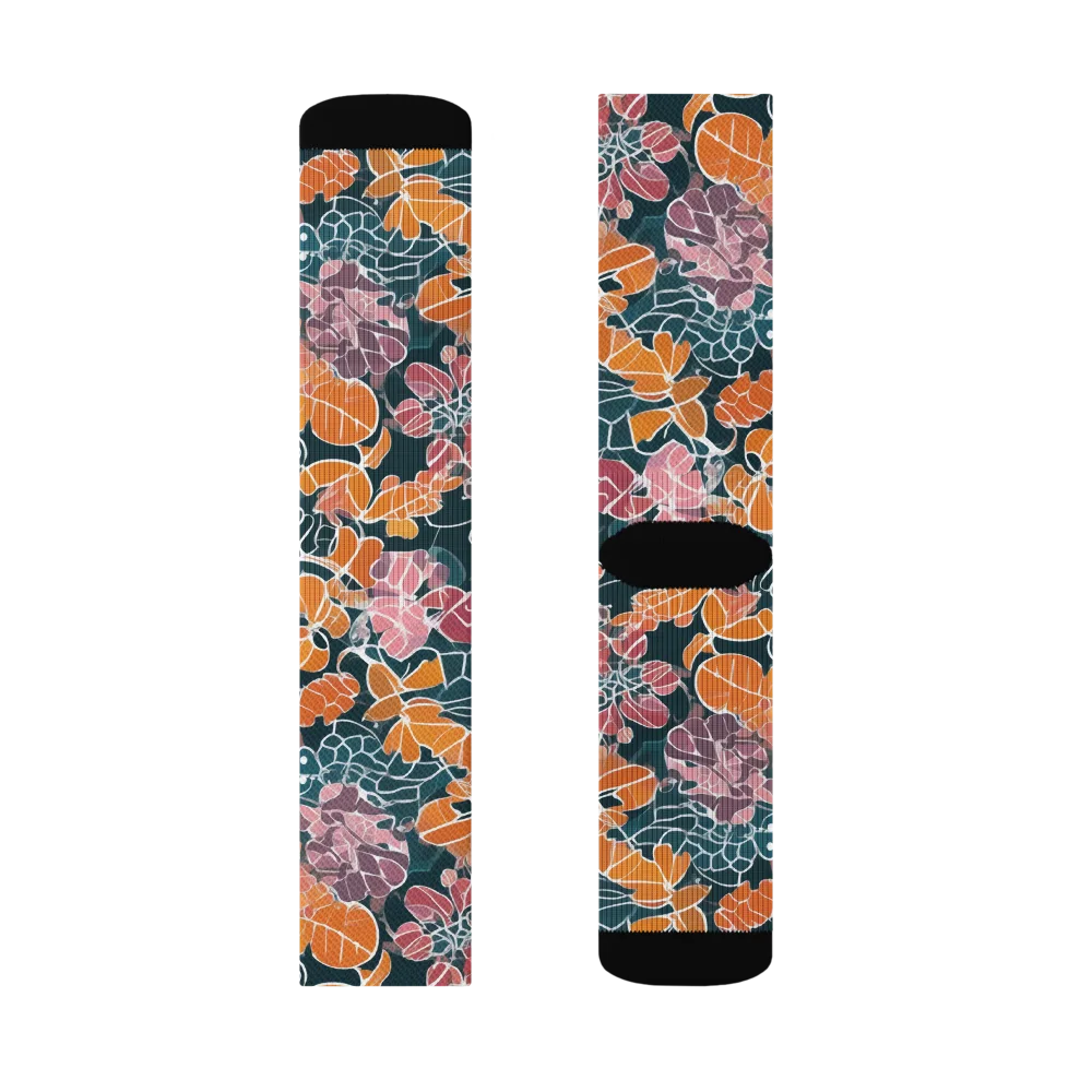 Tidal Garden on Socks — Right Sock