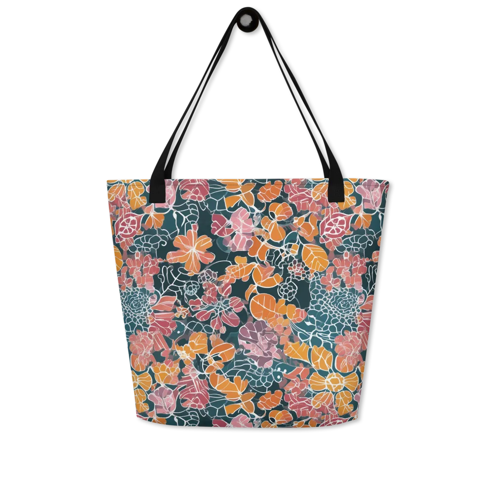 Tidal Garden on Large Tote Bag W/ Pocket — Front