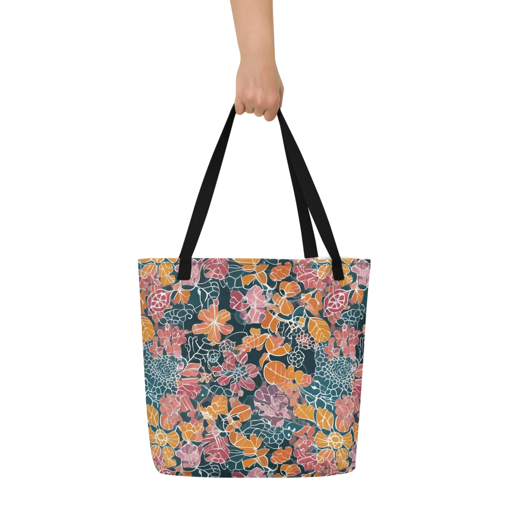 Tidal Garden on Large Tote Bag W/ Pocket — Front