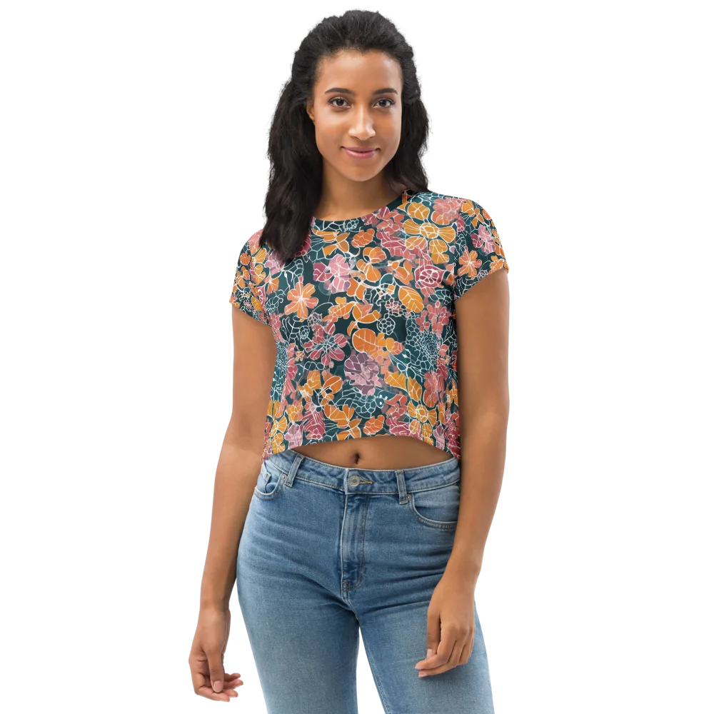 Tidal Garden on Crop Tee — Front