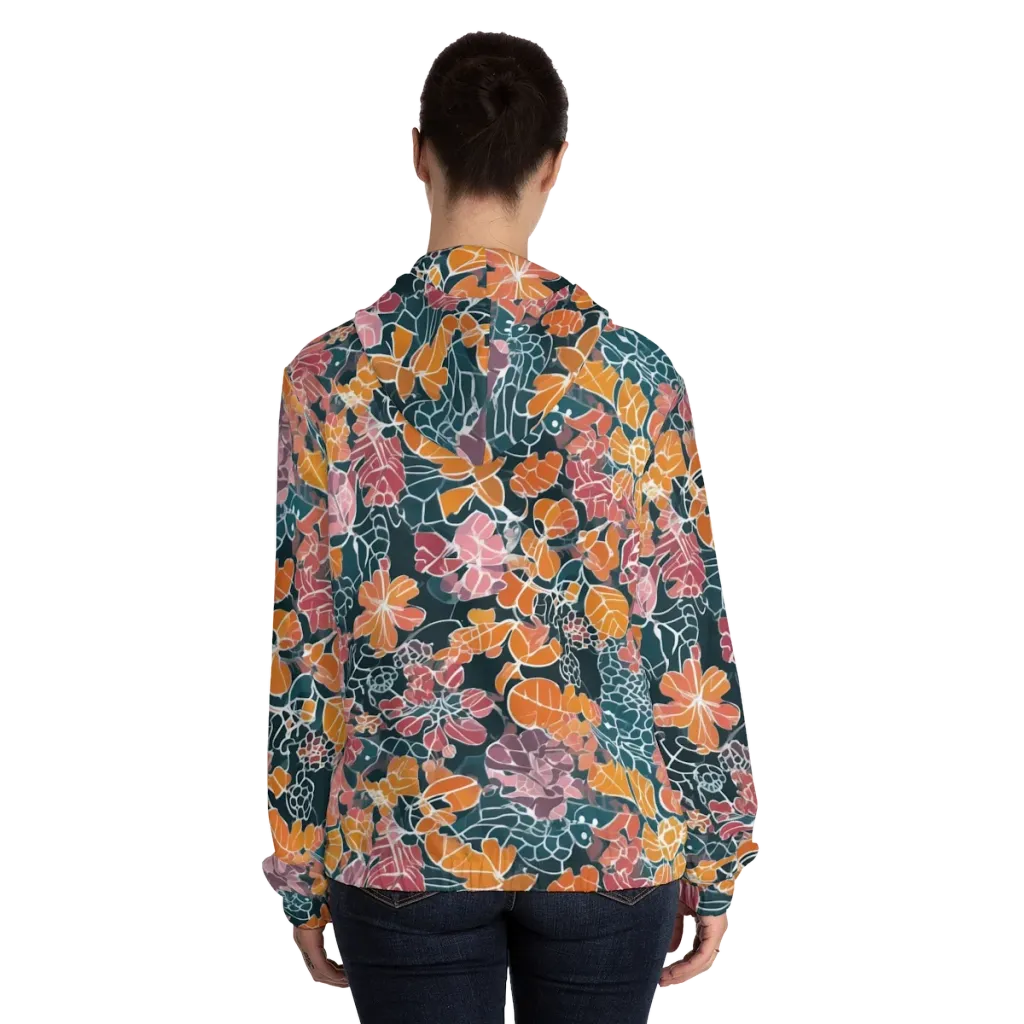Tidal Garden on Women's Full-Zip Hoodie — Back On Person