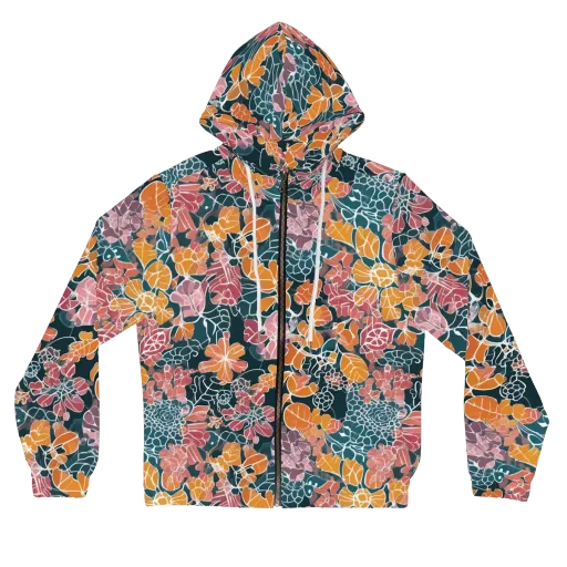 Tidal Garden on a Women's Full-Zip Hoodie