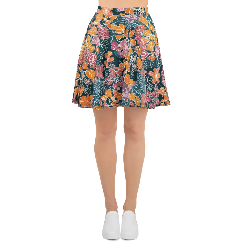 Tidal Garden on Skater Skirt — Front