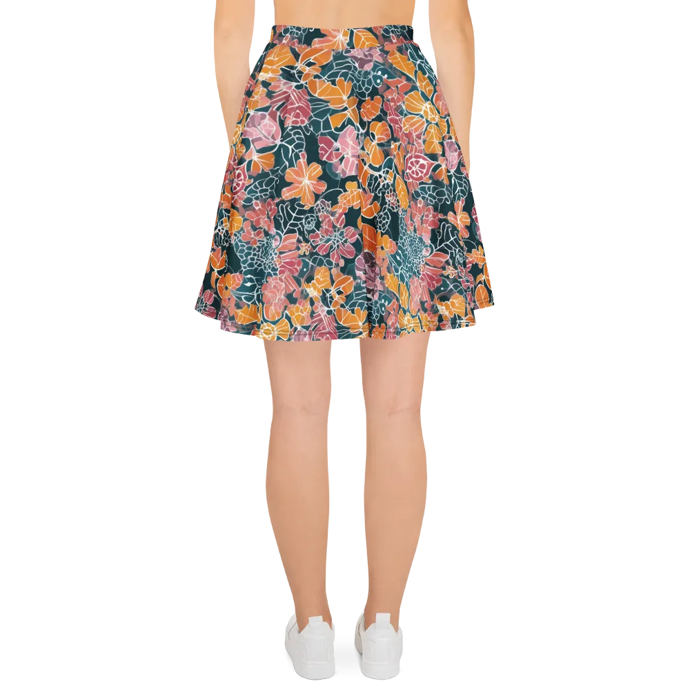 Tidal Garden on Skater Skirt — Back