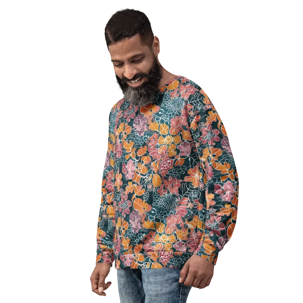 Tidal Garden on Sweatshirt — Left Front
