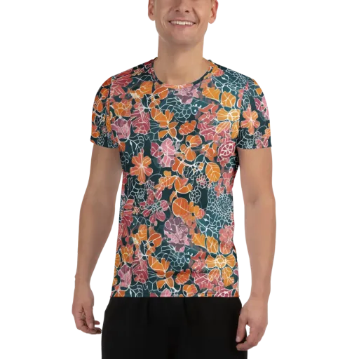 Tidal Garden on a Men's Athletic T-Shirt