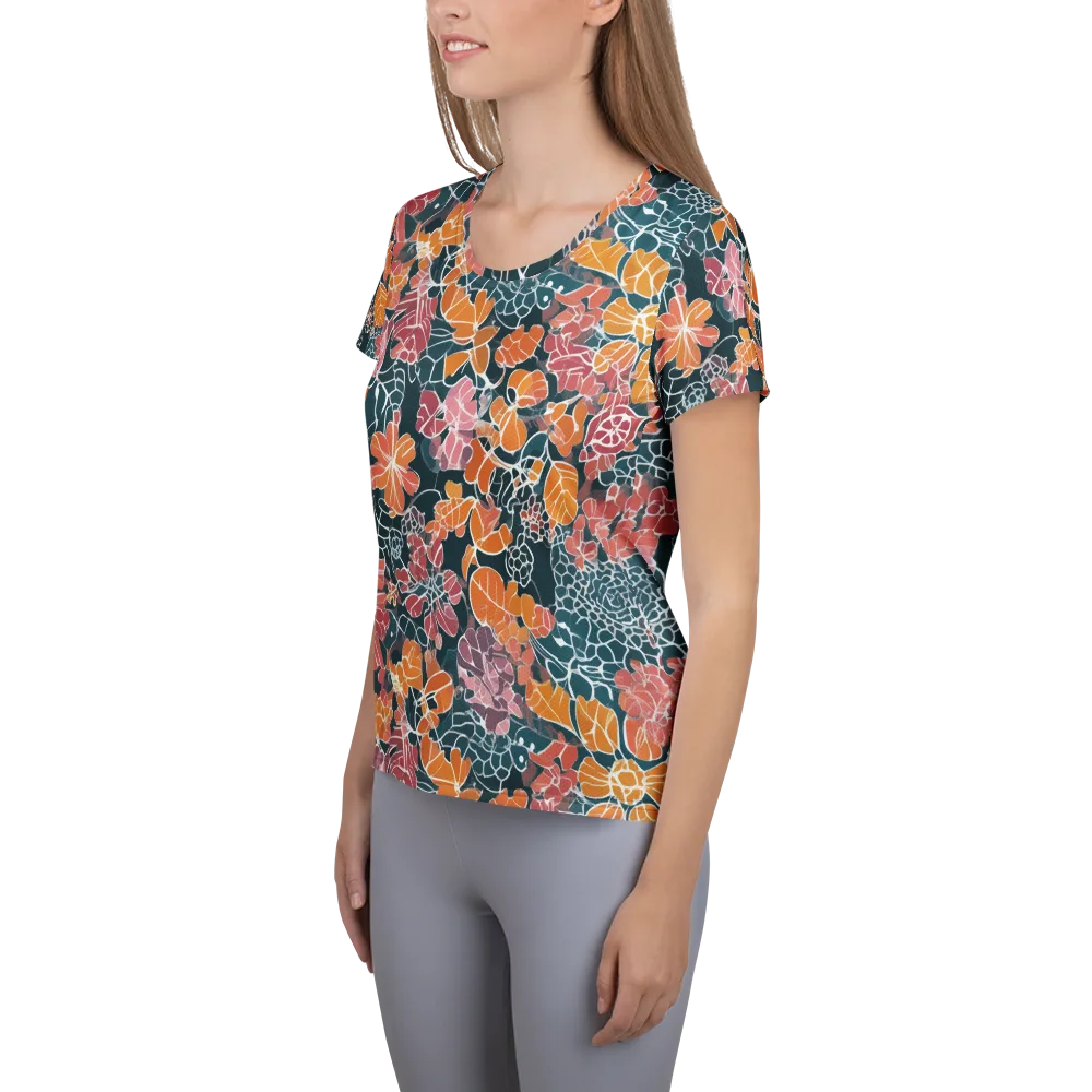 Tidal Garden on Women's Athletic T-Shirt — Left