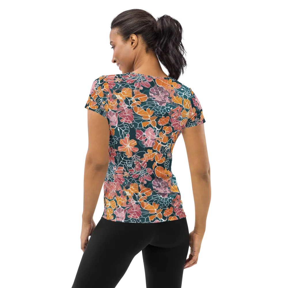 Tidal Garden on Women's Athletic T-Shirt — Back