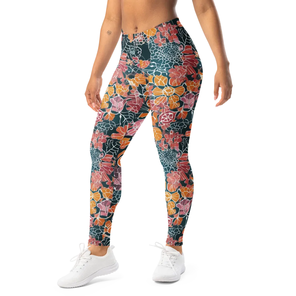 Tidal Garden on Leggings — Left Front