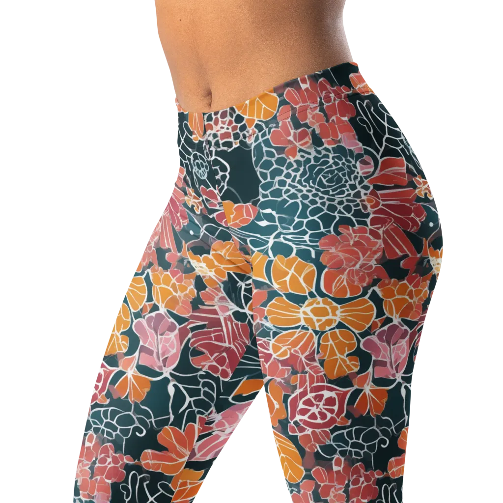 Tidal Garden on Leggings — Left Front