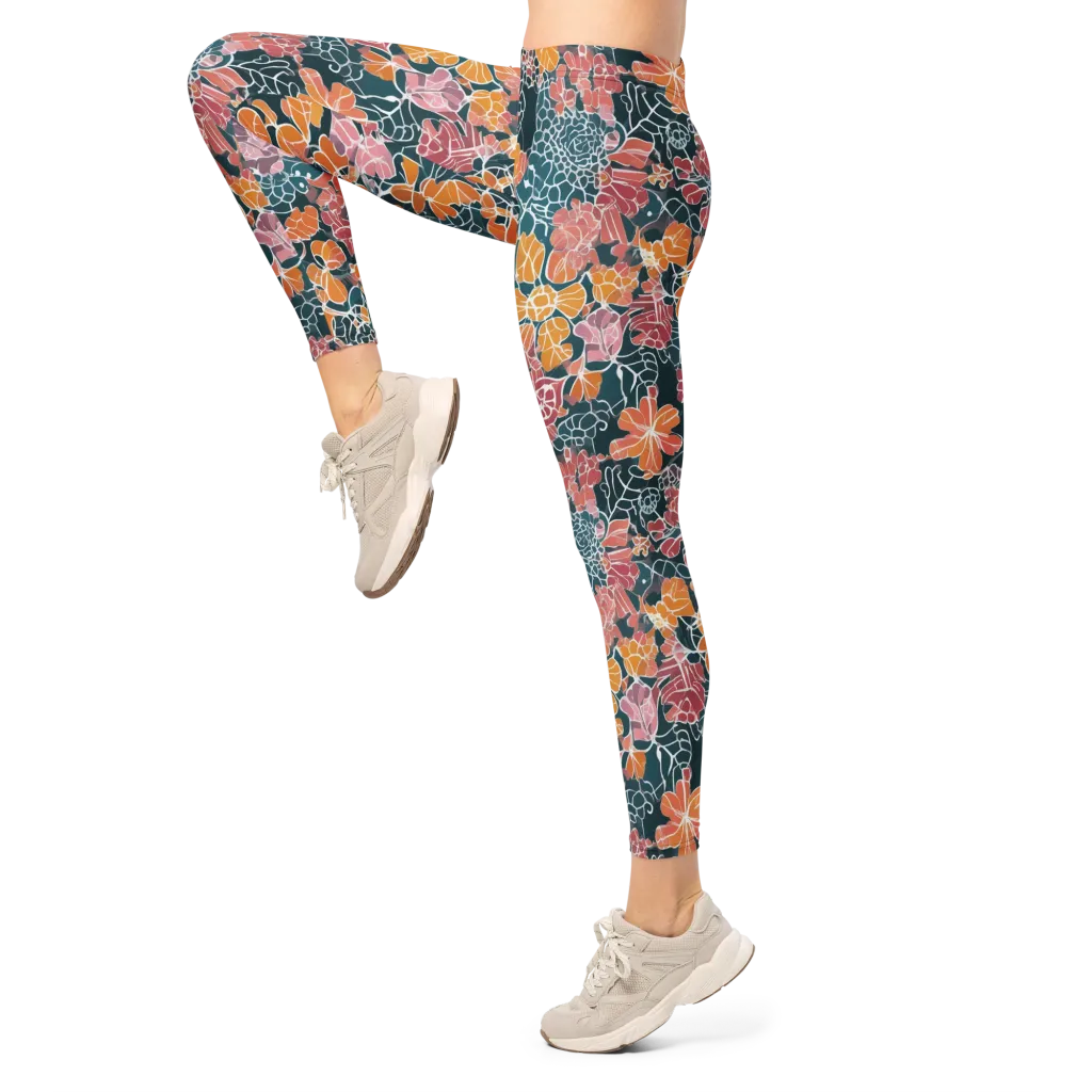 Tidal Garden on Leggings — Left