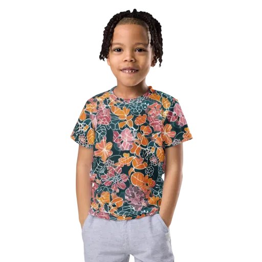 Tidal Garden on a Kids Crew Neck T-Shirt
