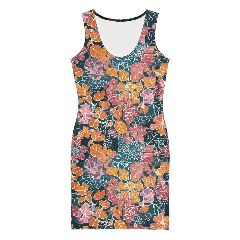 Tidal Garden on Bodycon Dress — Front