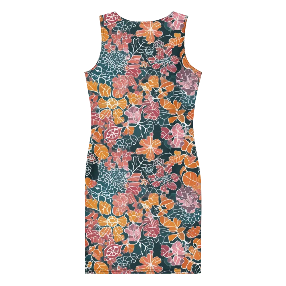 Tidal Garden on Bodycon Dress — Back