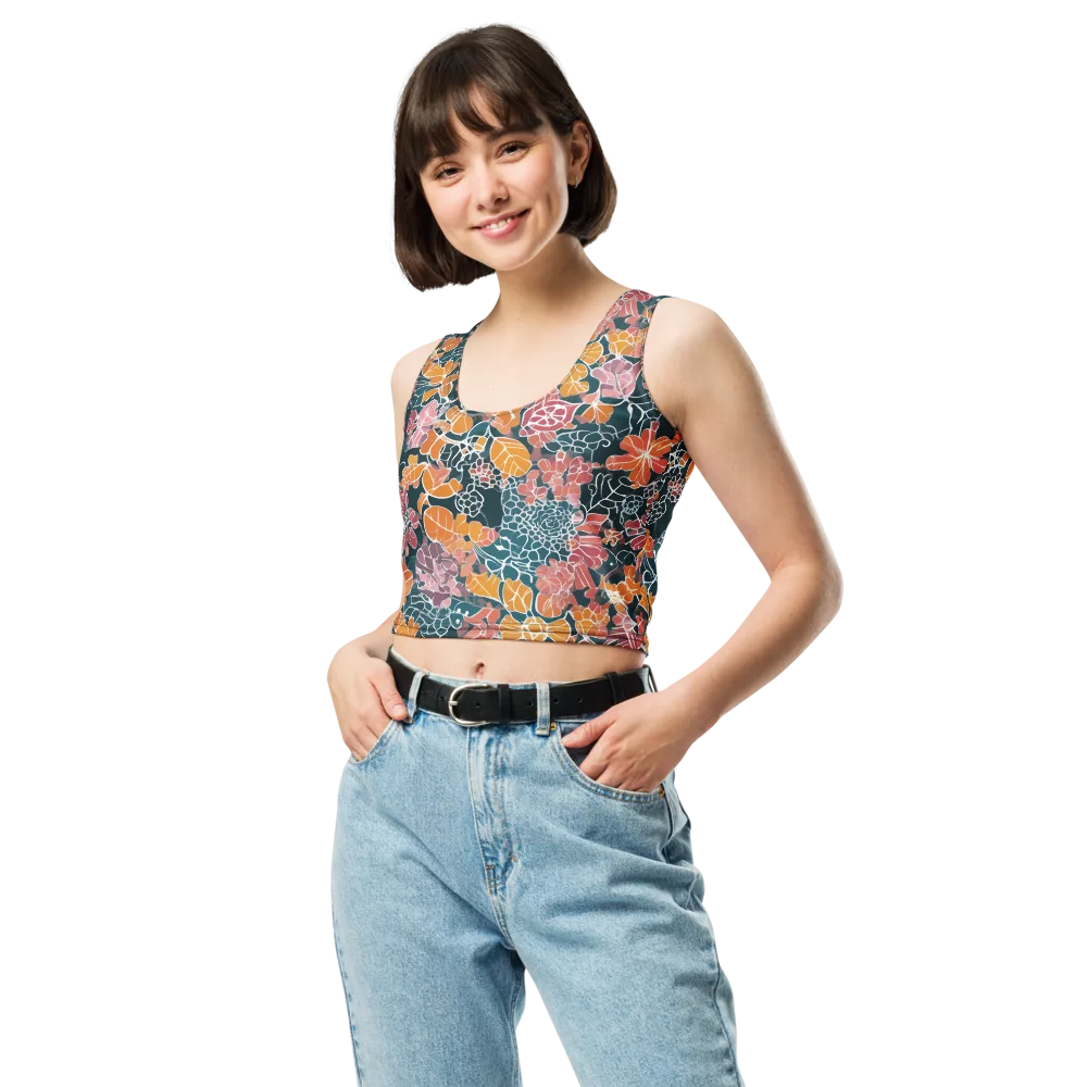 Tidal Garden on Crop Top — Front