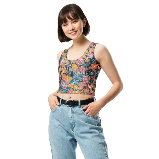 Tidal Garden on a Crop Top