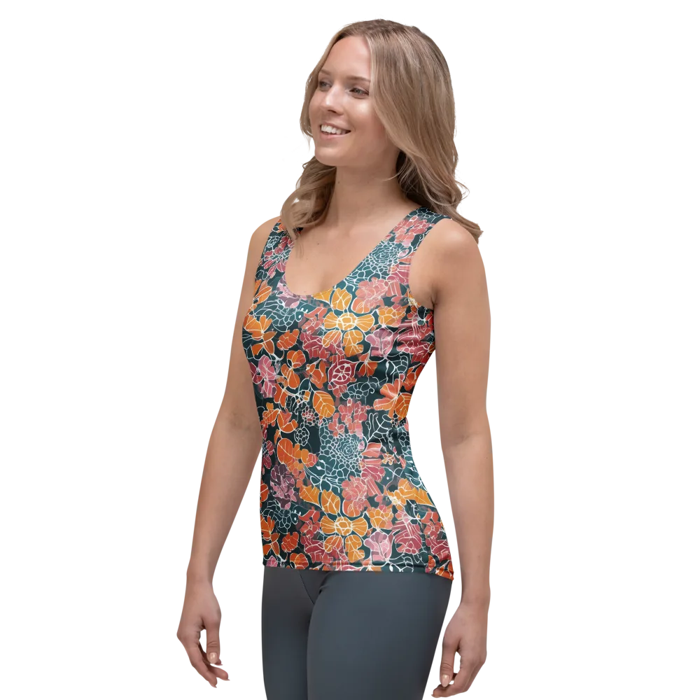 Tidal Garden on Women's Tank Top — Left Front