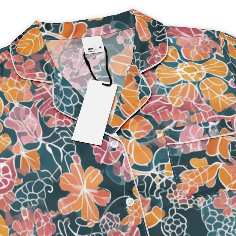 Tidal Garden on Women's Short Sleeve Pajama Top — Product details