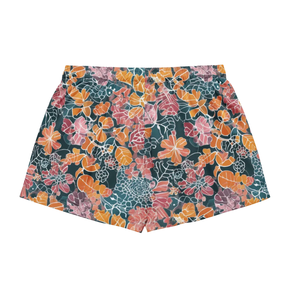 Tidal Garden on Women's Pajama Shorts — Back