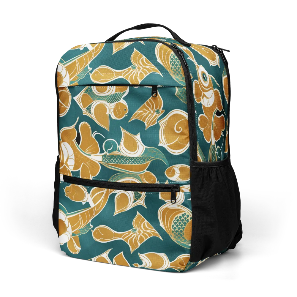 Gilded Koi Current on Utility Backpack — Left Front