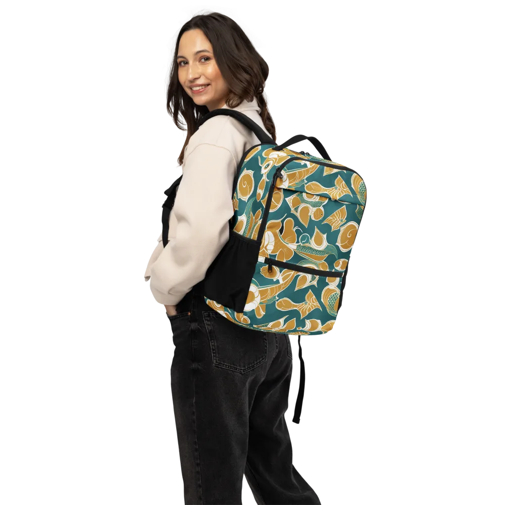Gilded Koi Current on Utility Backpack — Back