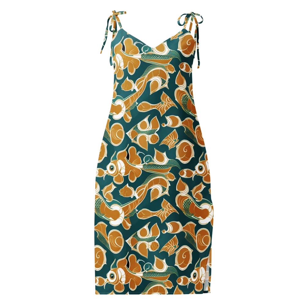 Gilded Koi Current on Slip Dress — Front