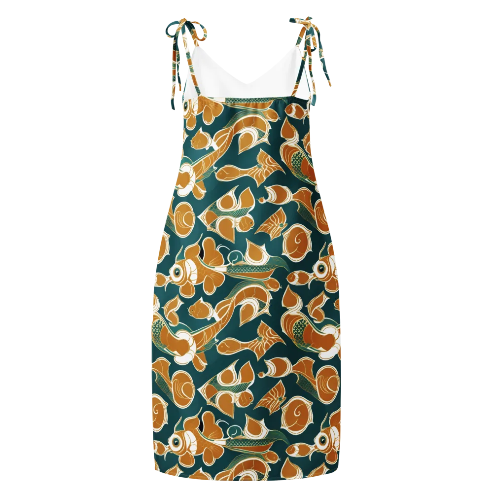 Gilded Koi Current on Slip Dress — Back