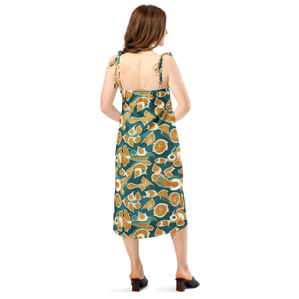 Gilded Koi Current on Slip Dress — Back