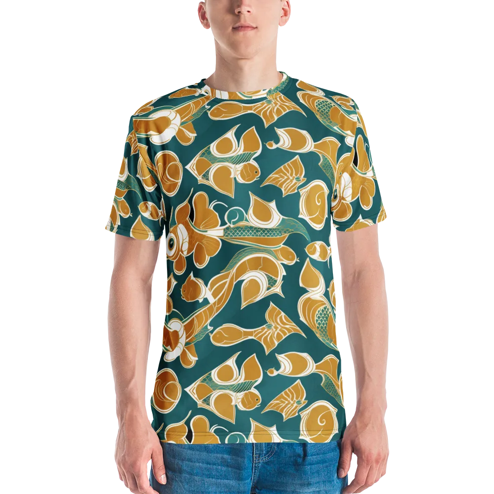 Gilded Koi Current on Men's Crew Neck T-Shirt — Front