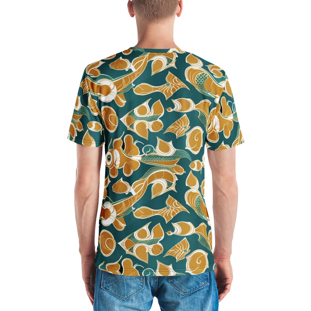 Gilded Koi Current on Men's Crew Neck T-Shirt — Back