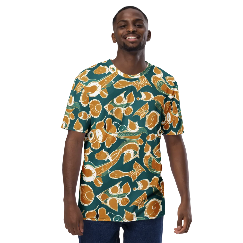Gilded Koi Current on Men's Crew Neck T-Shirt — Front