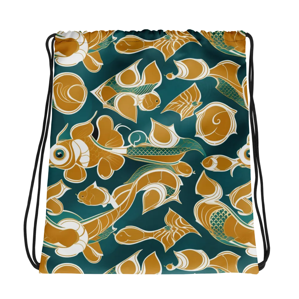 Gilded Koi Current on Drawstring Bag — Photo