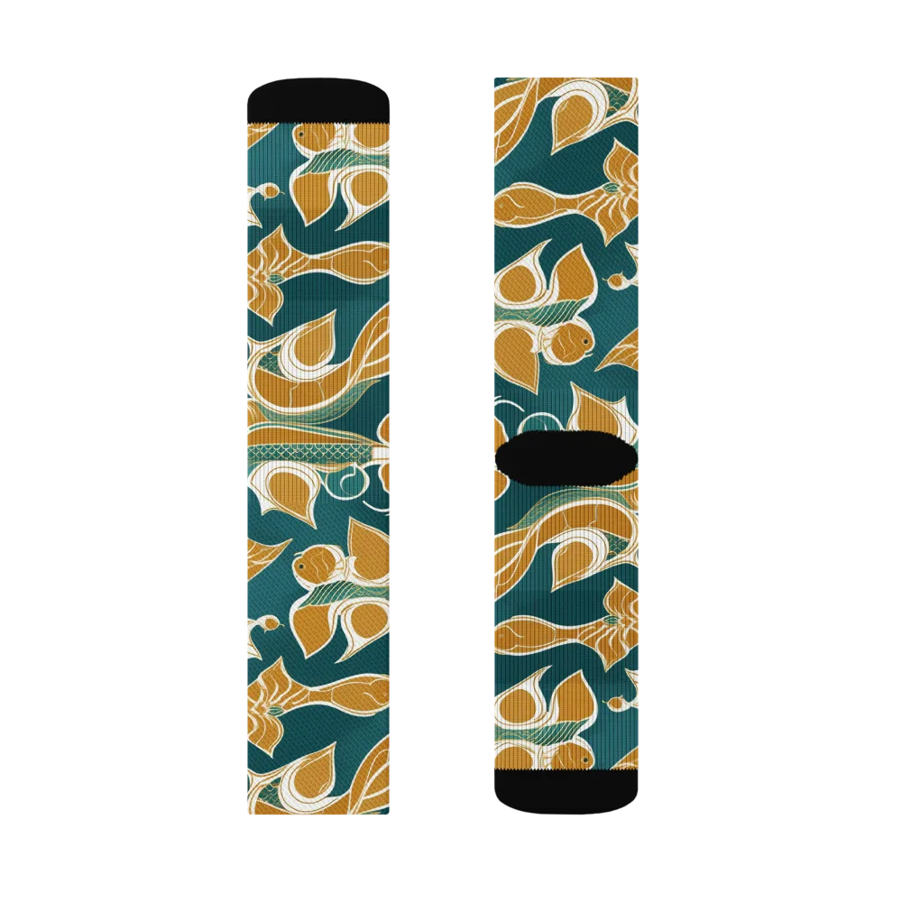 Gilded Koi Current on Socks — Right Sock