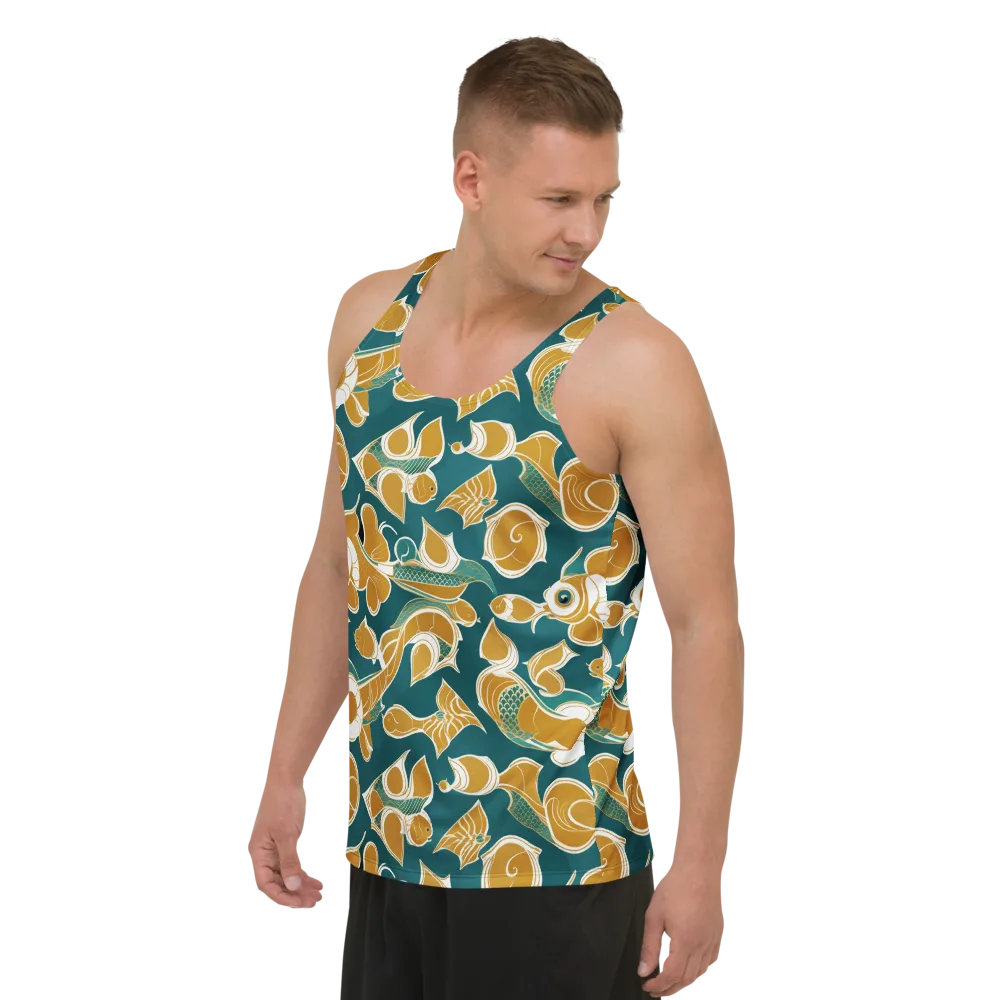 Gilded Koi Current on Men's Tank Top — Left Front