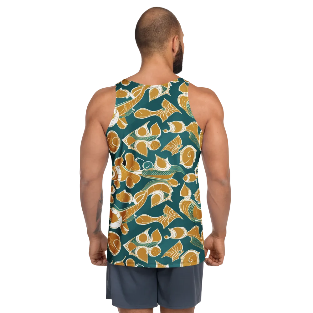 Gilded Koi Current on Men's Tank Top — Back