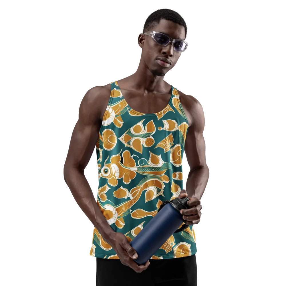 Gilded Koi Current on Men's Tank Top — Front