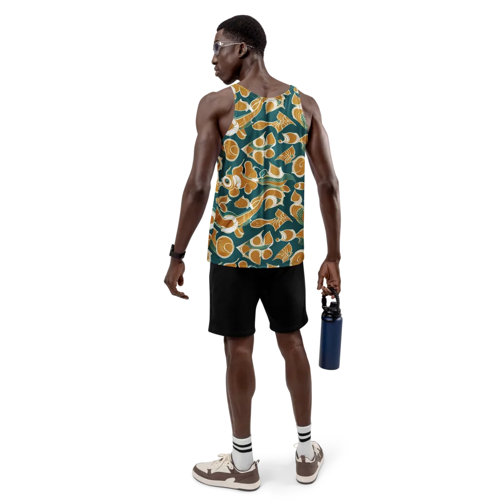 Gilded Koi Current on Men's Tank Top — Back