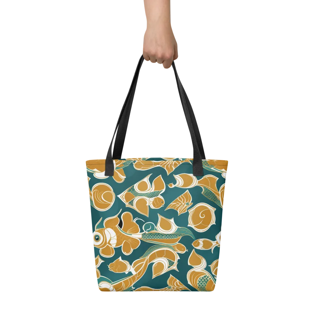 Gilded Koi Current on Tote Bag — Front