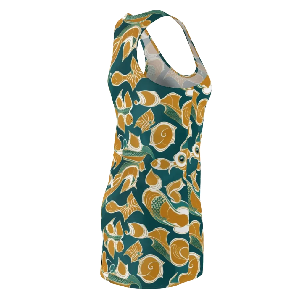 Gilded Koi Current on Racerback Dress — Back Side