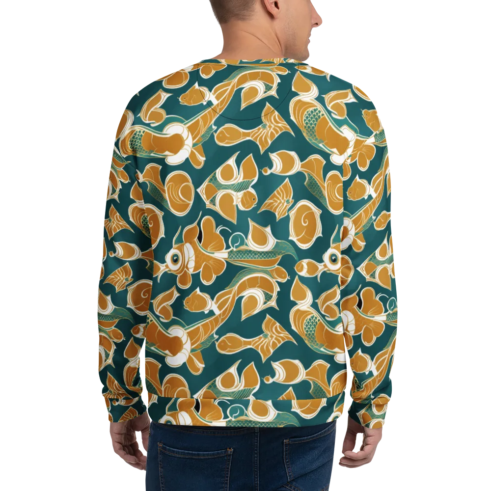 Gilded Koi Current on Sweatshirt — Back