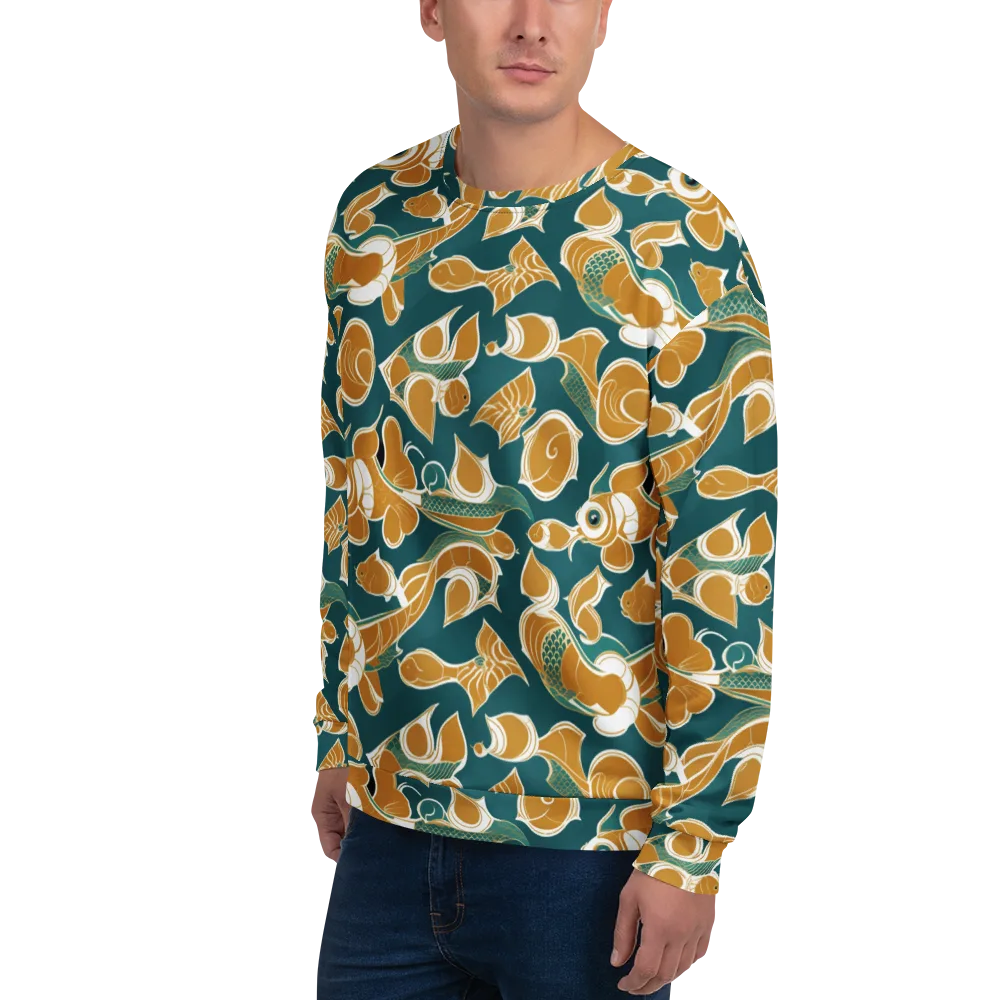 Gilded Koi Current on Sweatshirt — Left Front