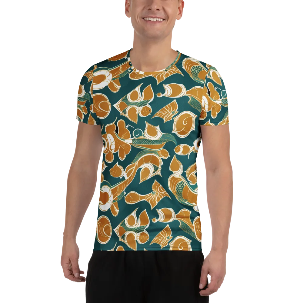 Gilded Koi Current on Men's Athletic T-Shirt — Front