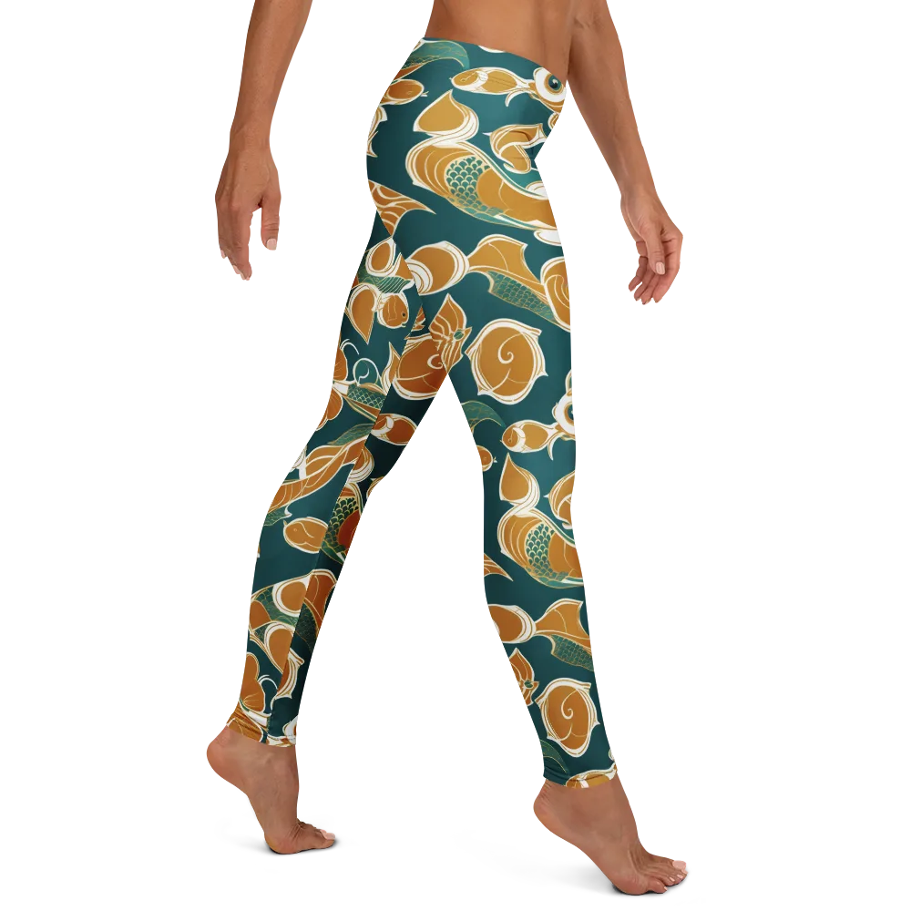 Gilded Koi Current on Leggings — Right