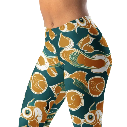 Gilded Koi Current on a Leggings