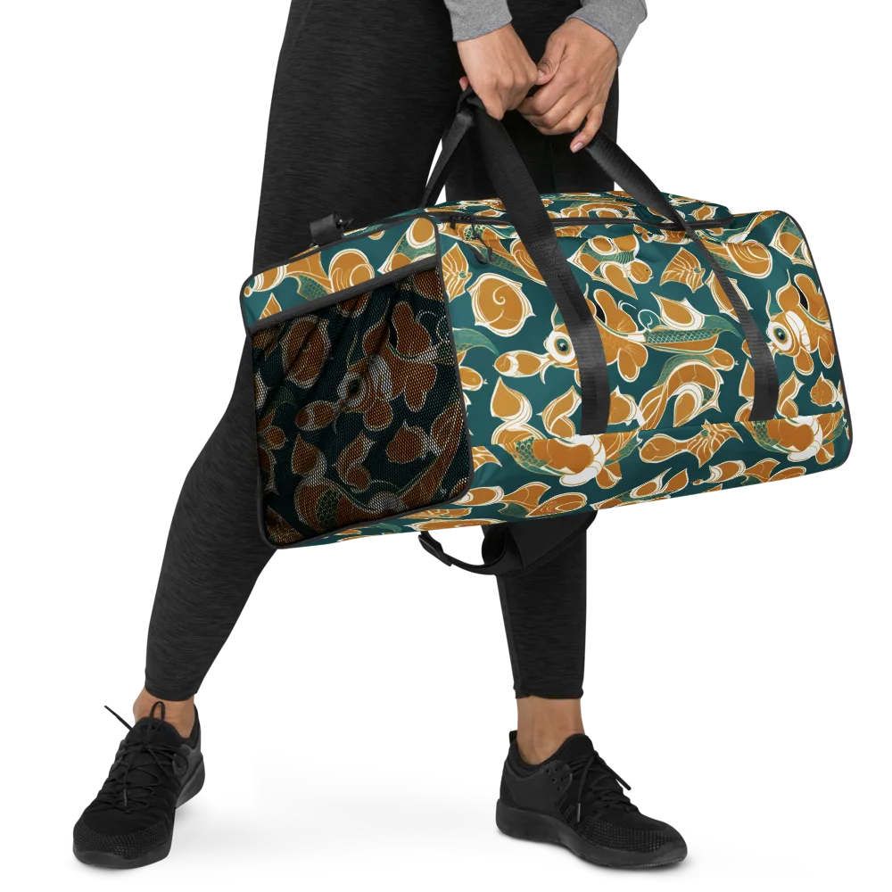 Gilded Koi Current on Duffle Bag — Right Front