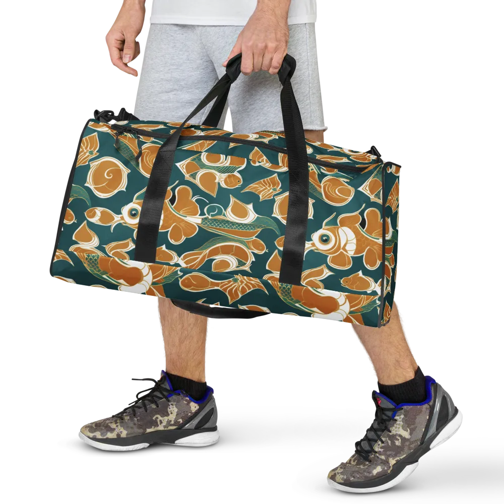 Gilded Koi Current on Duffle Bag — Front