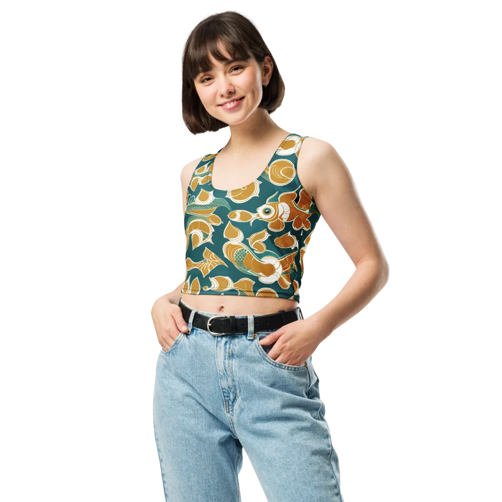Gilded Koi Current on Crop Top — Front