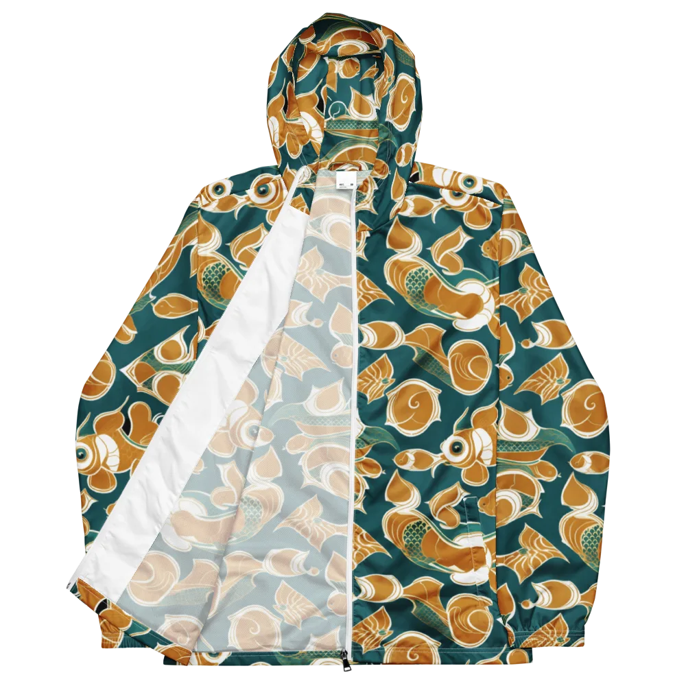 Gilded Koi Current on Men's Windbreaker — Front