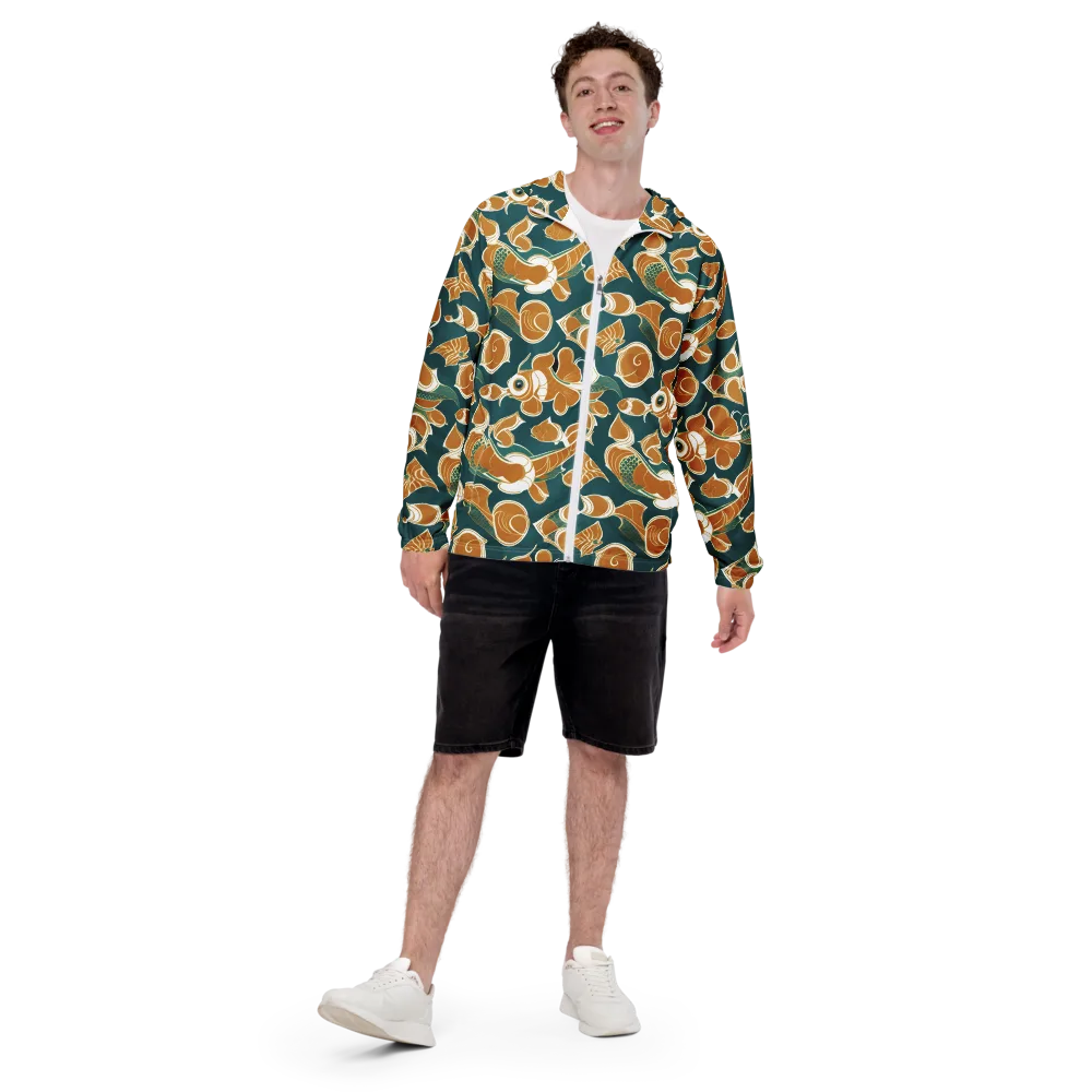Gilded Koi Current on Men's Windbreaker — Front